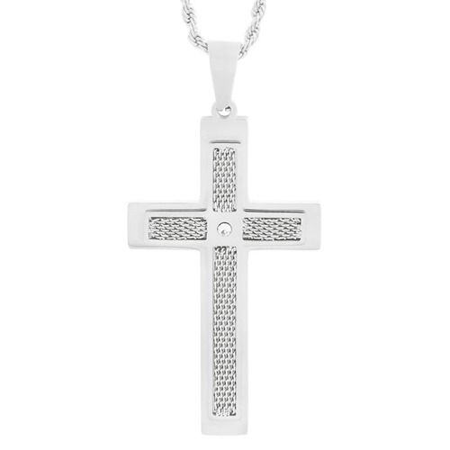 ***COI Titanium Black/Gold Tone/Silver Cross & Wire Pendant-01643AA