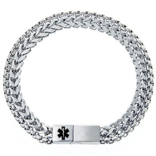***COI Titanium Medical Alert Bracelet With Steel Clasp(Length: 8.27 inches)-01650AA