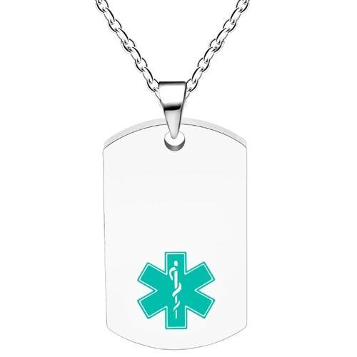 ***COI Titanium Black/Gold Tone/Silver Medical Alert Custom Engraving Pendant-01661AA