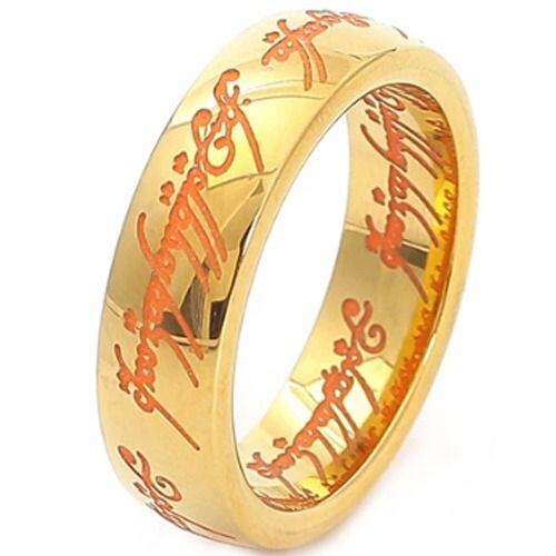 ***COI Gold Tone Titanium Lord The Ring Dome Court Ring-01671AA