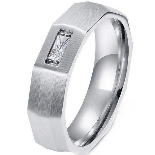 ***COI Titanium Gold Tone/Silver Ring With Cubic Zirconia-01863AB