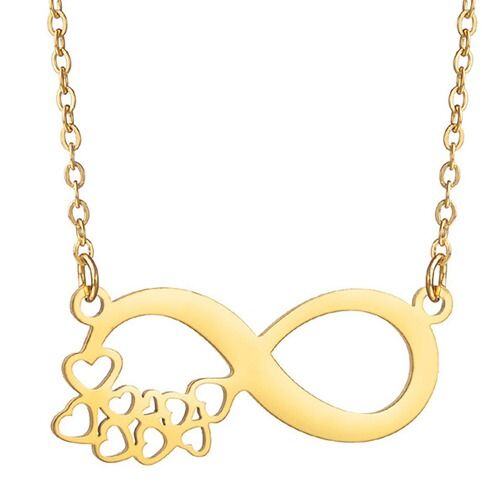 ***COI Gold Tone Titanium Infinity Heart Necklace(Length: 19.6 inches)-01876AA