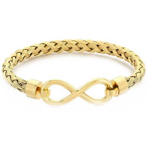 ***COI Titanium Gold Tone/Silver Infinity Bracelet With Steel Clasp(Length: 7.48 inches)-01943AA