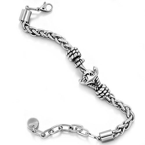 ***COI Titanium Anchor Bracelet With Steel Clasp(Length: 8.27 inches)-01957AA