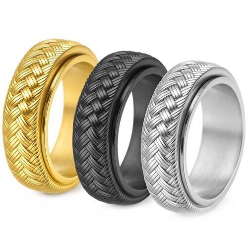 ***COI Titanium Black/Gold Tone/Silver Ring-01960AA