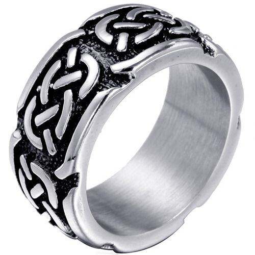 ****COI Titanium Black Gold Tone/Silver Celtic Ring-02026AA
