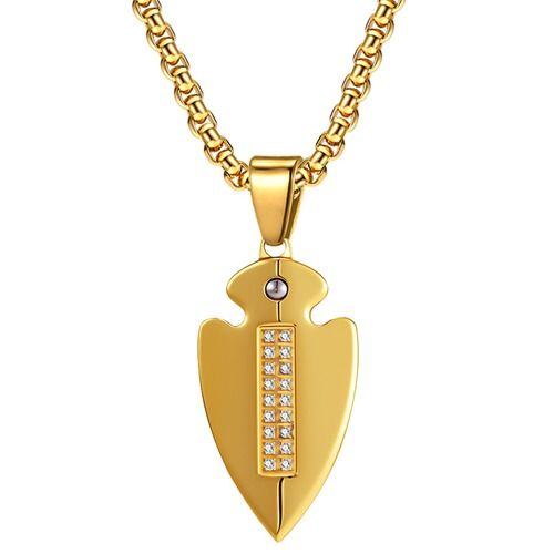 ****COI Titanium Black Gold Tone/Silver Gold Tone Pendant With Cubic Zirconia-02073AA