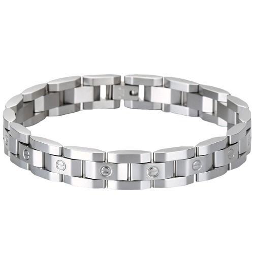 ****COI Titanium Black/Gold Tone/Silver Screws Bracelet With Steel Clasp(Length: 8.46 inches)-02076AA