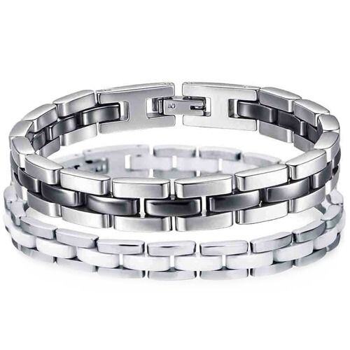 ****COI Titanium Ceramic Bracelet With Steel Clasp(Length: 8.27 inches)-02093AA