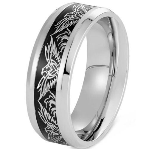 ****COI Titanium Eagle Beveled Edges Ring-02096AA
