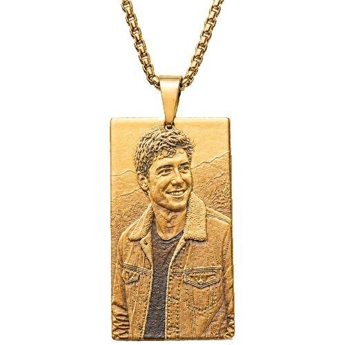 ****COI Titanium Gold Tone/Silver Pendant With Custom Photo Engraving-02140AA