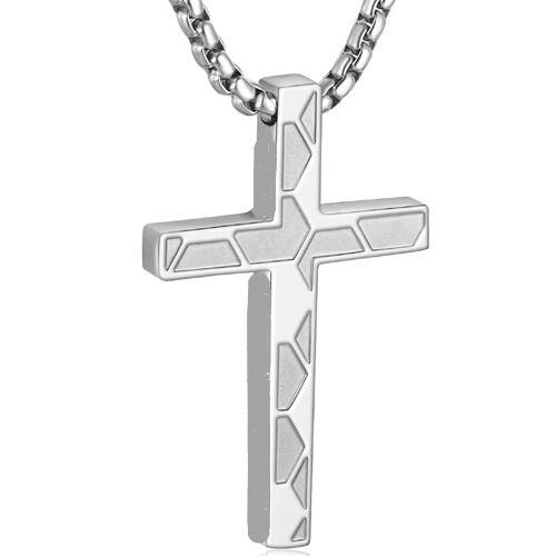 ****COI Titanium Black/Silver Cross Pendant-02141AA