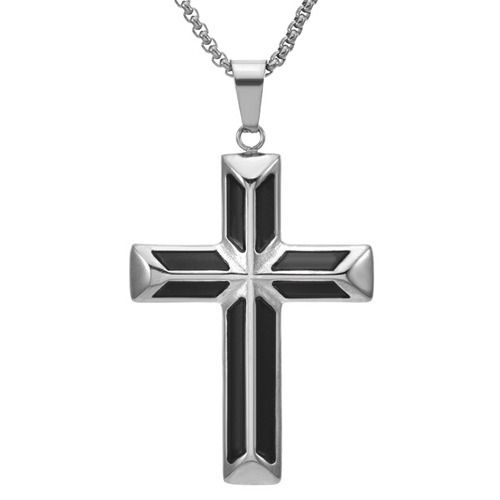 ****COI Titanium Gold Tone/Silver Cross Pendant-02226AA