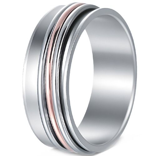 ****COI Titanium Silver Gold Tone/Rose Ring-02233AA