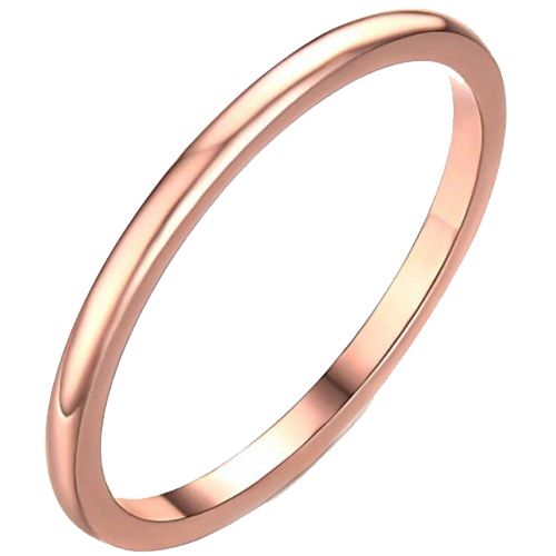 COI Tungsten Carbide Rose/Silver 2mm Dome Court Ring-TG2209