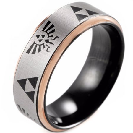 COI Tungsten Carbide Black Rose Legend Zelda Ring-TG2410