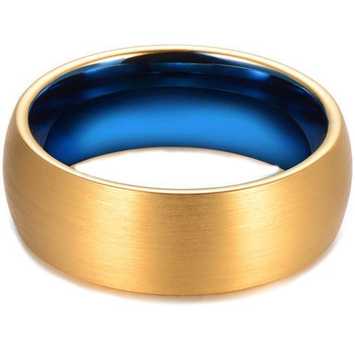 COI Titanium Blue Gold Tone Dome Court Ring-3613