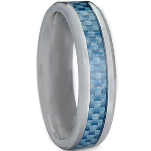 COI Titanium 4mm Beveled Edges Ring With Carbon Fiber-3708