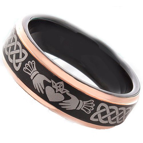 COI Tungsten Carbide Black Rose Mo Anam Cara Ring - TG4288