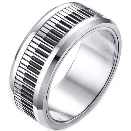 COI Titanium Piano Beveled Edges Ring-5573