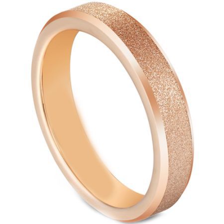 COI Rose Tungsten Carbide Sandblasted Beveled Edges Ring-5602