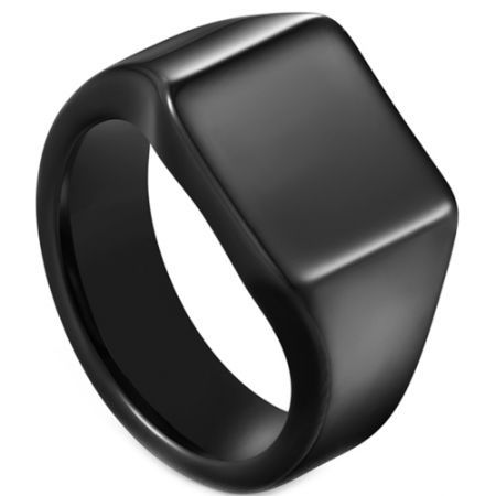 COI Black Tungsten Carbide Signet Ring-5612