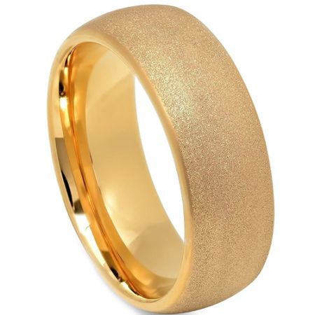 COI Rose Tungsten Carbide Sandblasted Dome Court Ring-5663