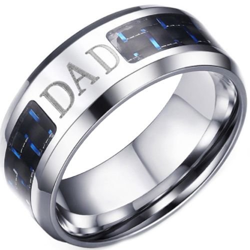 COI Titanium Daddy Beveled Edges Ring With Carbon Fiber-5692