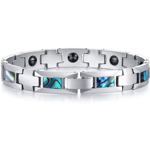 *COI Tungsten Carbide Bracelet With Abalone Shell(Length: 7.87 inches)-TG5768AA