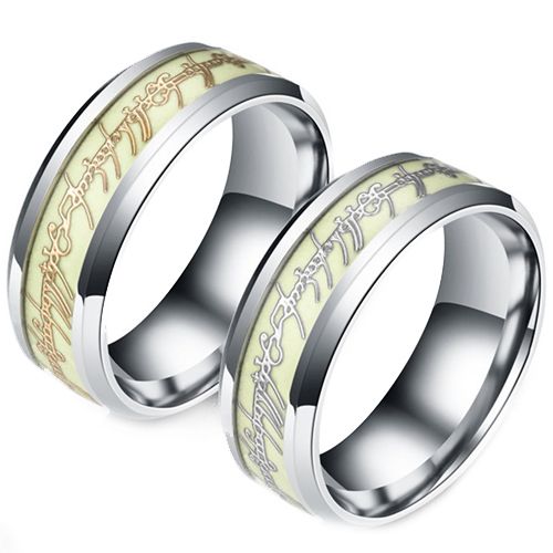 COI Titanium Gold Tone/Silver Lord The Rings Ring Power Luminous Ring-5905