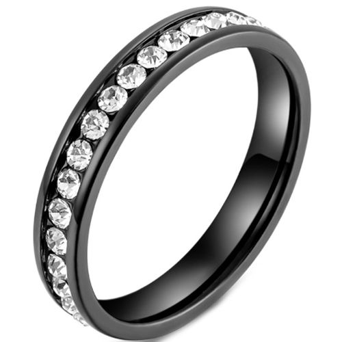 *COI Titanium Black/Gold Tone/Silver Ring With Cubic Zirconia-5966
