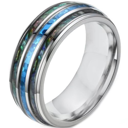 **COI Titanium Dome Court Ring With Abalone Shell-6939BB