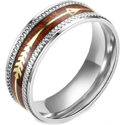 **COI Titanium Wood Ring With Arrows-6994BB