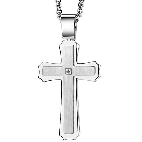 **COI Tungsten Carbide Cross Pendant With Cubic Zirconia-7060DD