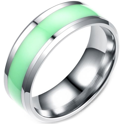 **COI Titanium Beveled Edges Ring With Blue/Green/Purple/Rose Ceramic-7071PP(BB)