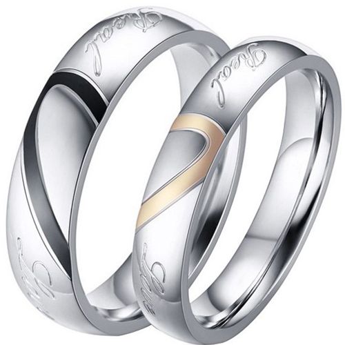 **COI Titanium Black/Rose Silver Real Love Ring With Heart-7173BB