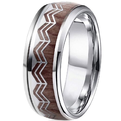 **COI Titanium Ring With Wood-7478AA