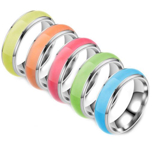 **COI Titanium Yellow/Orange/Red/Green/Blue Luminous Dome Court Ring-7508AA