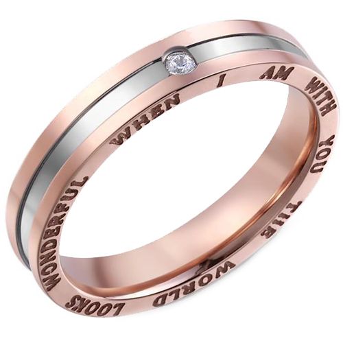 **COI Titanium Rose Silver Ring With Cubic Zirconia-7514AA