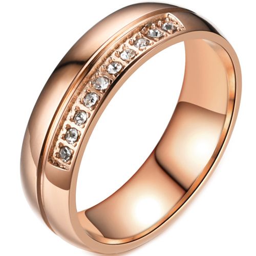 **COI Rose Titanium Ring With Cubic Zirconia-7556AA