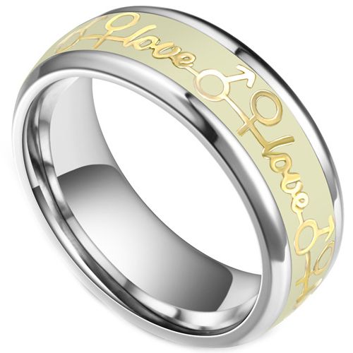 **COI Titanium Love Luminous Beveled Edges Ring-7623AA