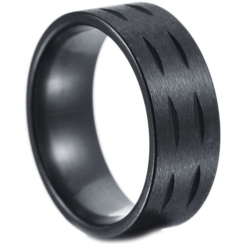 **COI Black Titanium Grooves Ring-7841AA