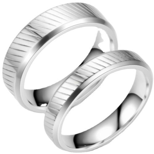 **COI Titanium Grooves Beveled Edges Ring-8148