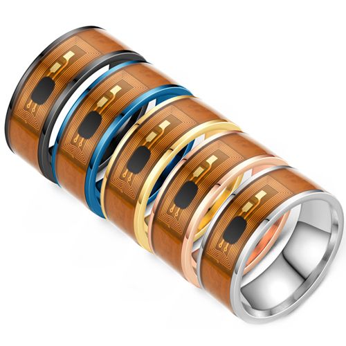 COI Titanium Black/Blue/Rose/Gold Tone/Silver NFC Smart Ring-8173