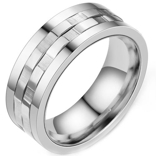 **COI Titanium Gold Tone/Silver Tire Tread Ring-8219