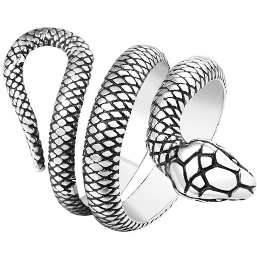 **COI Titanium Black/Gold Tone/Silver Snake Ring-8262