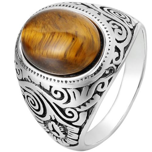 **COI Titanium Ring With Tiger Eye-8574