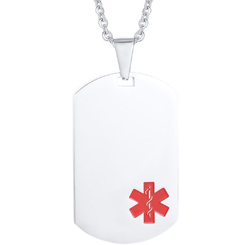 COI Titanium Medical Alert Dog Tag Pendant-8590