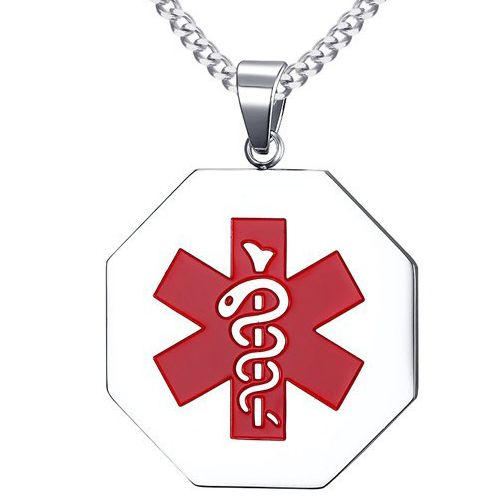 COI Titanium Medical Alert Dog Tag Pendant-8592