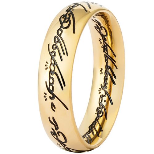 **COI Titanium Black Gold Tone/Silver Lord The Ring Ring Power-8634